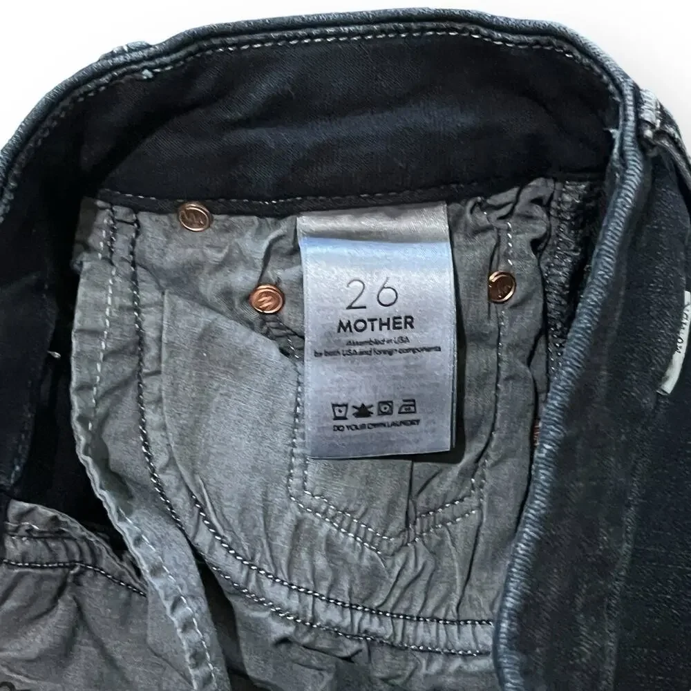 MOTHER Jeans Womens 26 High Waisted Looker Coffee Tea Or Me Denim Dark Blue Wash